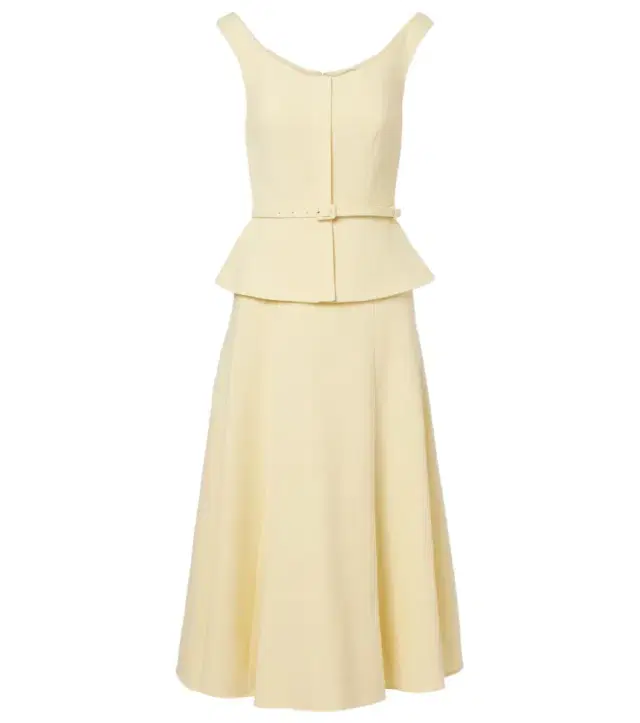 Roland Mouret Peplum wool crêpe midi dress