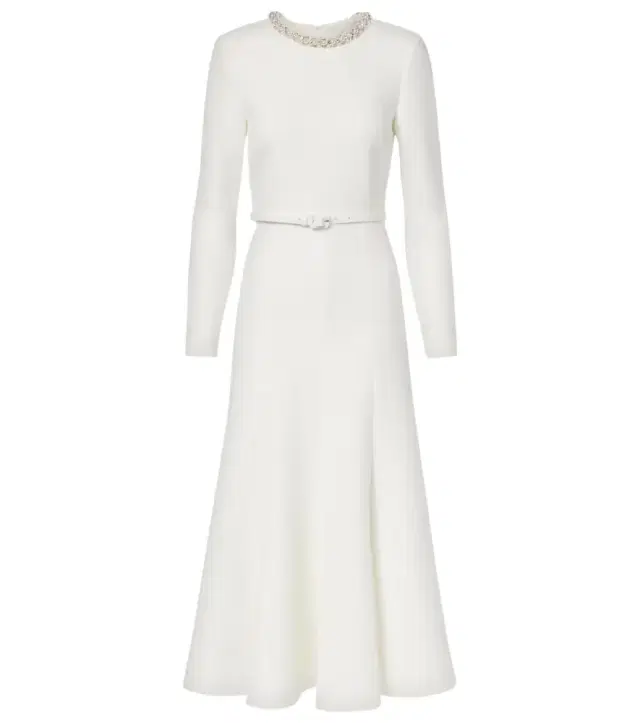 Roland Mouret Crystal-embellished crêpe cocktail dress
