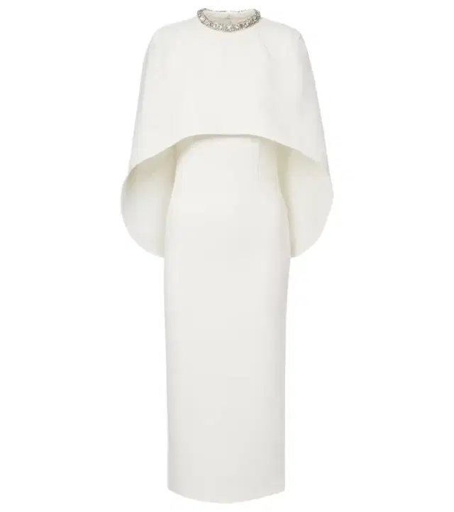 Roland Mouret Caped crystal-embellished crêpe midi dress