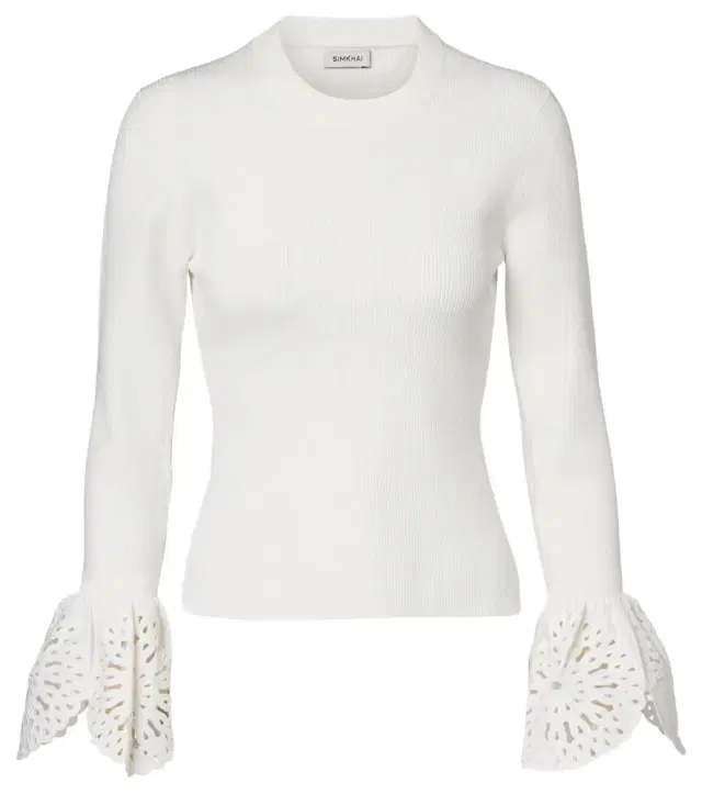 Simkhai Ferrera broderie anglaise ribbed-knit top