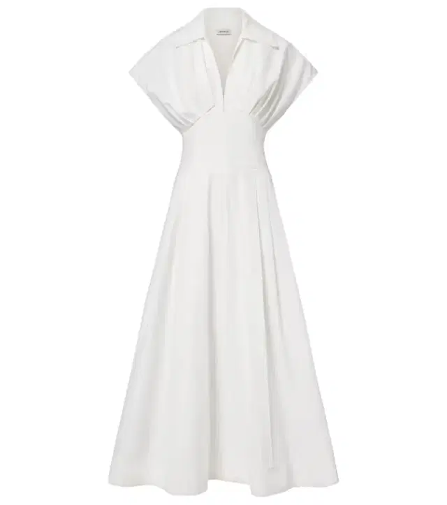 Cotton-blend poplin midi dress