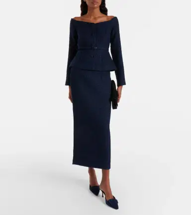 Roland Mouret Off-shoulder bouclé top | Thumbnail 2
