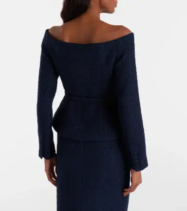 Roland Mouret Off-shoulder bouclé top | Thumbnail 3