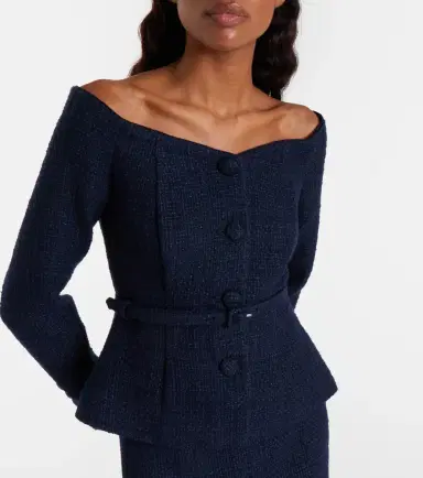 Roland Mouret Off-shoulder bouclé top | Thumbnail 4