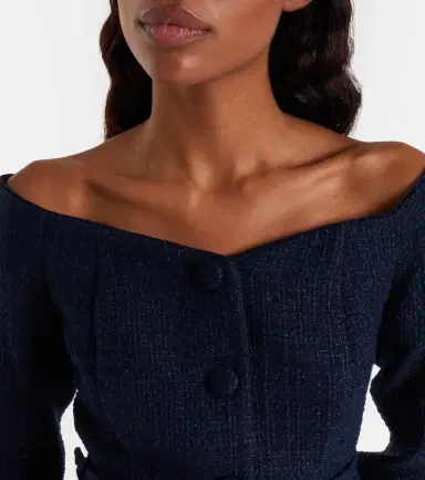 Roland Mouret Off-shoulder bouclé top | Thumbnail 6