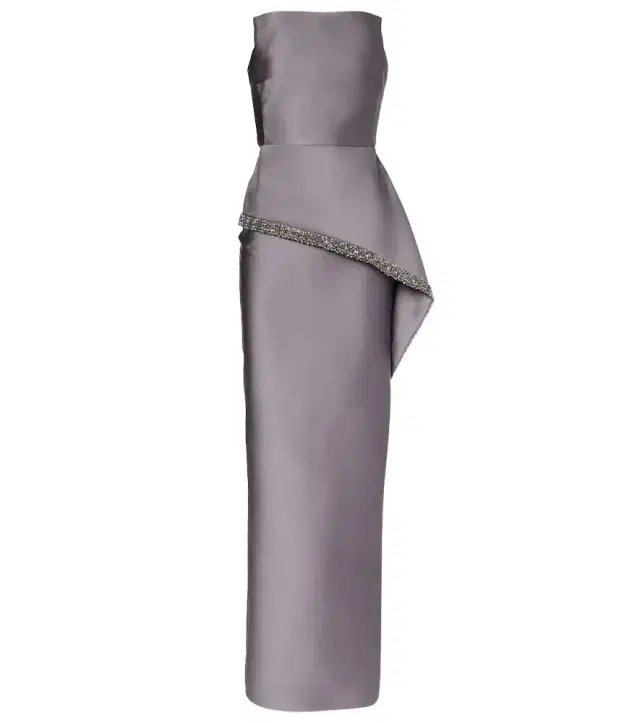 Crystal-embellished taffeta gown
