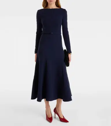 Roland Mouret Belted wool crêpe midi dress | Thumbnail 4 Roland Mouret Belted wool crêpe midi dress | Thumbnail 4