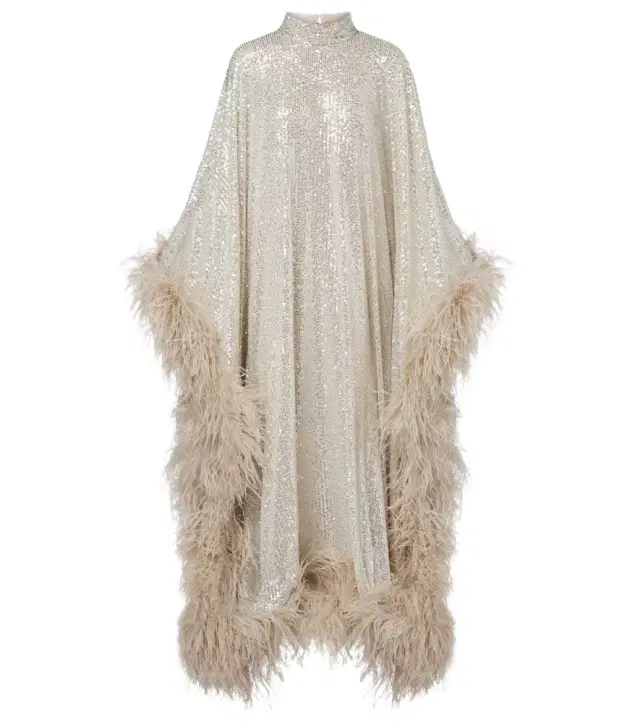 Taller Marmo Casta Diva Disco feather-trimmed gown