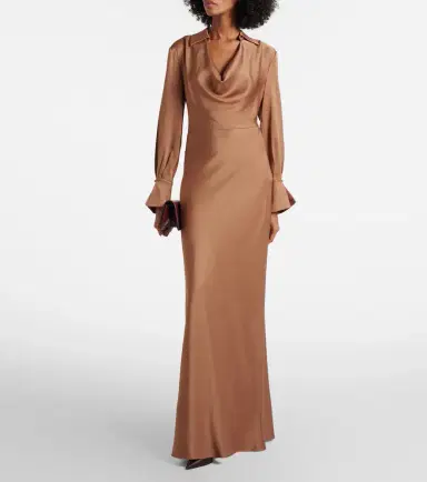 Simkhai Adelle draped satin gown | Thumbnail 2