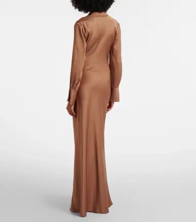 Simkhai Adelle draped satin gown | Thumbnail 6