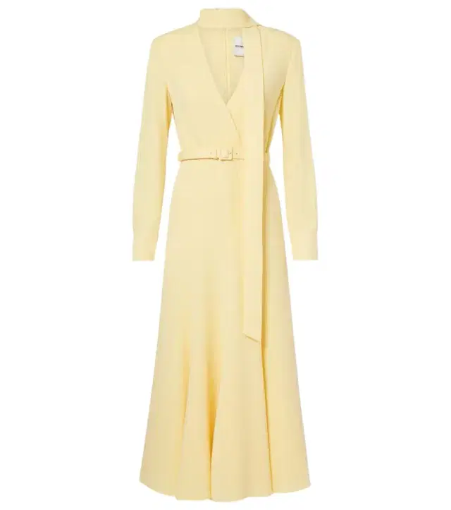 Belted cady midi dress