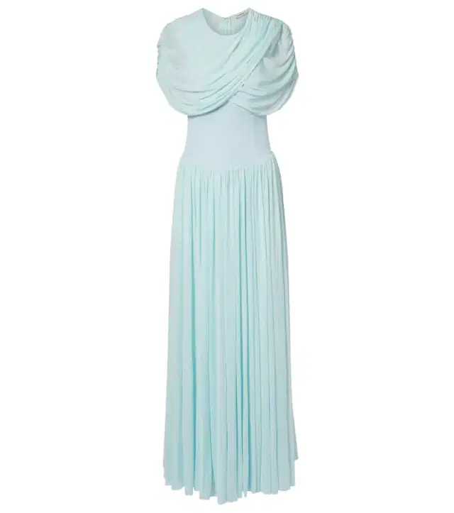 Draped pleated gown
