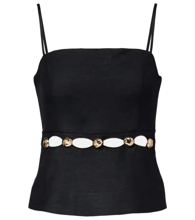 Simkhai Cutout embellished linen-blend camisole