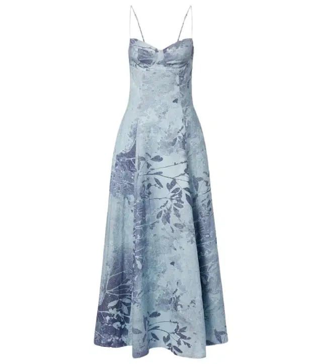 Simkhai Floral linen and cotton bustier dress