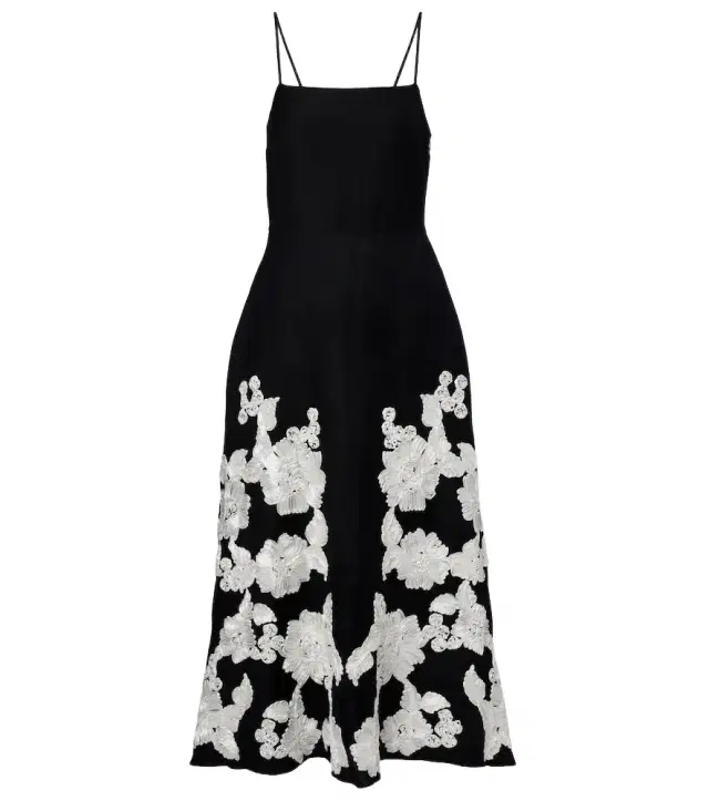 Annabella linen-blend midi dress