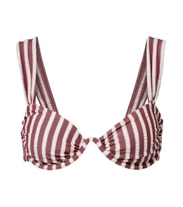 Anniston striped bikini top