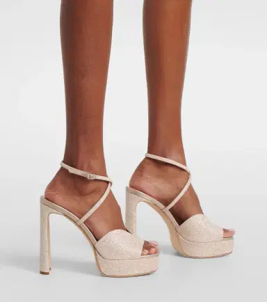 Jimmy Choo Karli 125 glitter platform sandals | Thumbnail 5