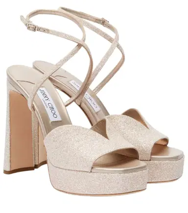 Jimmy Choo Karli 125 glitter platform sandals | Thumbnail 1