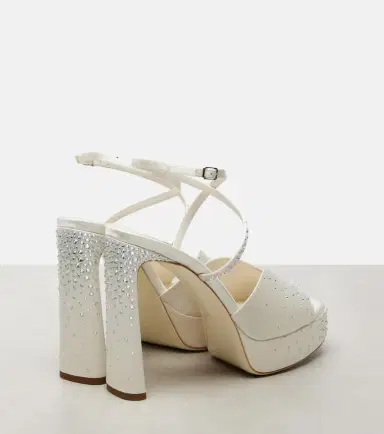 Jimmy Choo Karli embellished satin platform sandals | Thumbnail 2