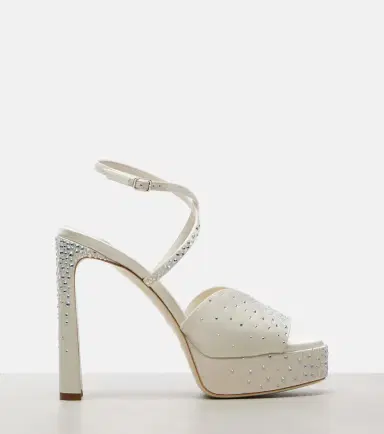 Jimmy Choo Karli embellished satin platform sandals | Thumbnail 4