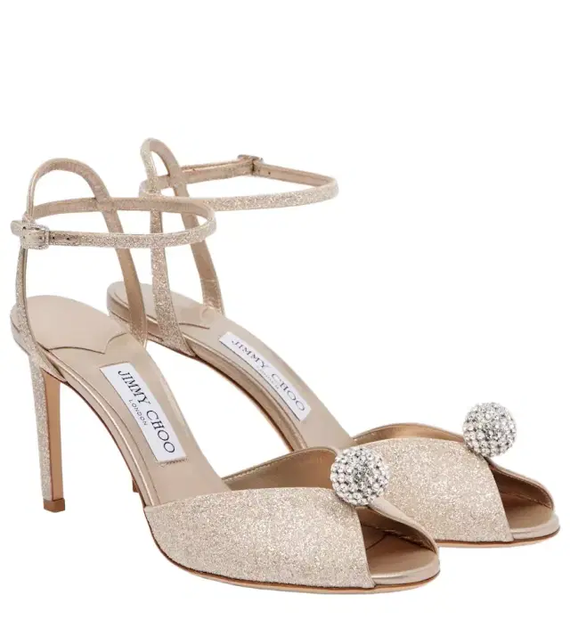 Jimmy Choo Sacora 85 glitter peep-toe sandals