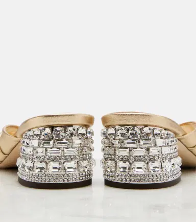 Jimmy Choo Mala embellished metallic leather mules | Thumbnail 3