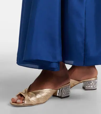 Jimmy Choo Mala embellished metallic leather mules | Thumbnail 6