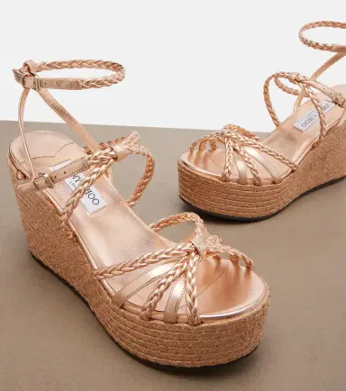 Jimmy Choo Nyra braided leather espadrille wedges | Thumbnail 4
