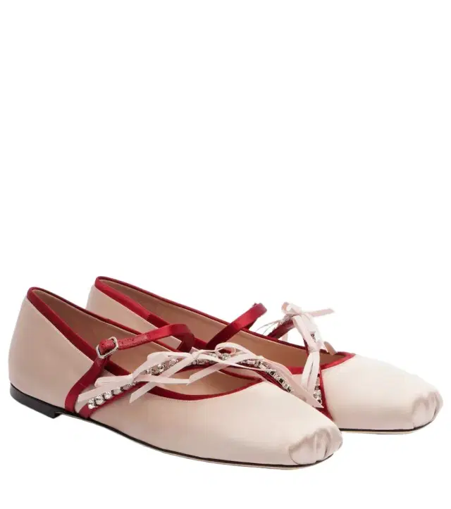 Loli embellished satin ballet flats