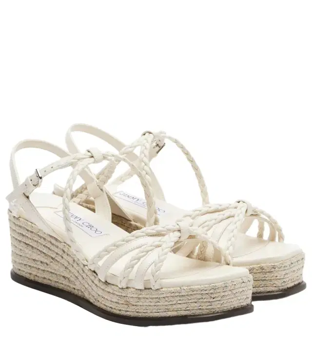 Nyra braided leather espadrille wedges