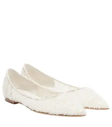 Jimmy Choo Love embellished mesh ballet flats | Thumbnail 1