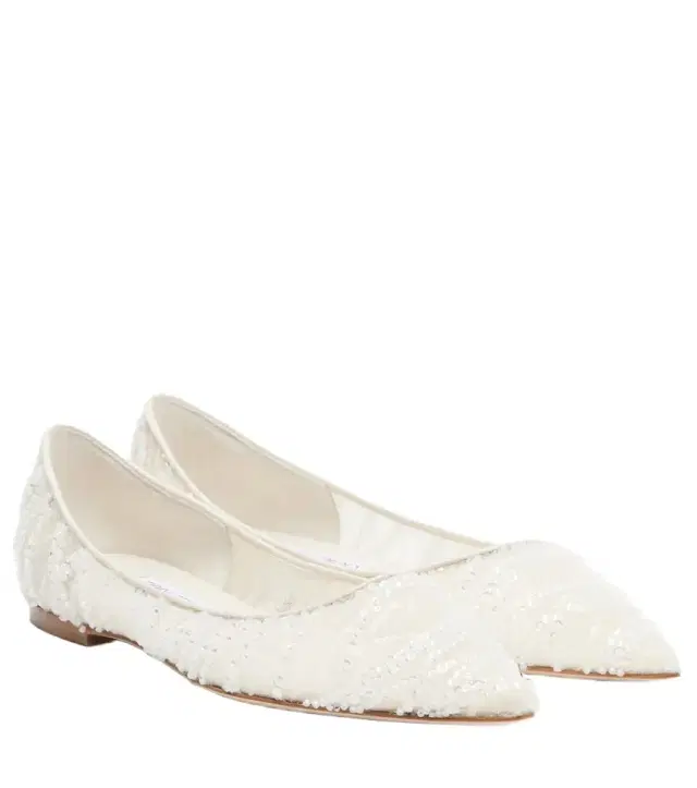 Love embellished mesh ballet flats