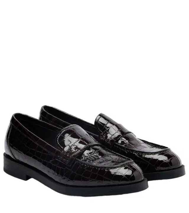 Ivy croc-effect patent leather loafers