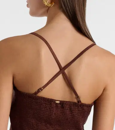 Poupette St Barth Palmire satin crop top | Thumbnail 5
