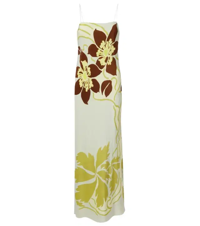 SIR Amaia floral silk crêpe slip dress