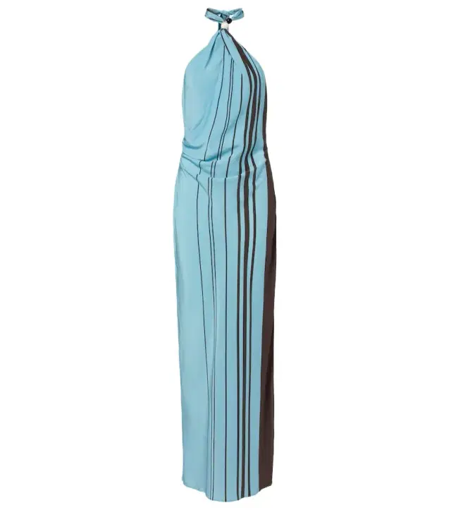 SIR Rioja striped silk crêpe maxi dress