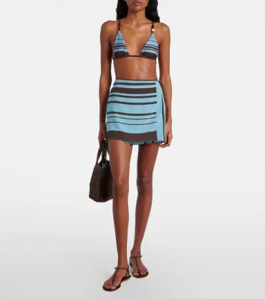 SIR. Rioja striped silk crêpe wrap skirt | Thumbnail 2 SIR. Rioja striped silk crêpe wrap skirt | Thumbnail 2