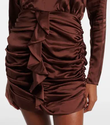 Poupette St Barth Ruffled satin minidress | Thumbnail 2 Poupette St Barth Ruffled satin minidress | Thumbnail 2