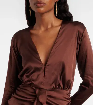 Poupette St Barth Ruffled satin minidress | Thumbnail 4 Poupette St Barth Ruffled satin minidress | Thumbnail 4