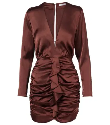 Poupette St Barth Ruffled satin minidress | Thumbnail 1 Poupette St Barth Ruffled satin minidress | Thumbnail 1