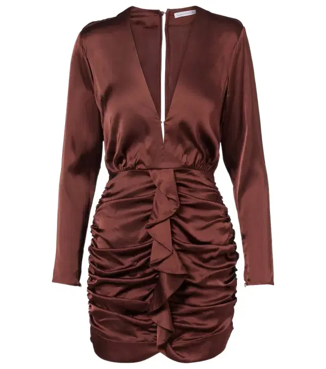 Ruffled satin minidress