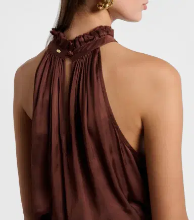 Poupette St Barth Nina halterneck satin maxi dress | Thumbnail 2