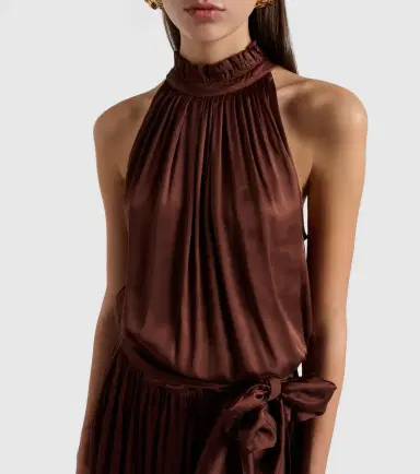 Poupette St Barth Nina halterneck satin maxi dress | Thumbnail 3