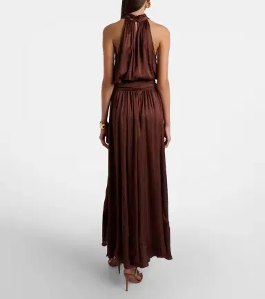 Poupette St Barth Nina halterneck satin maxi dress | Thumbnail 6