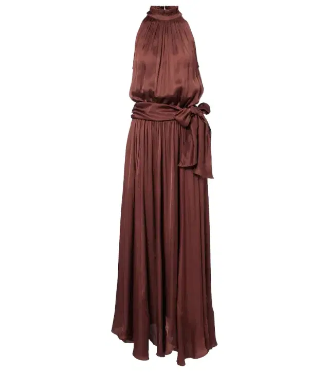 Nina halterneck satin maxi dress