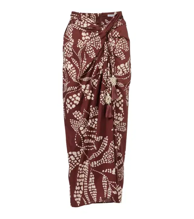 Uma printed cotton midi skirt