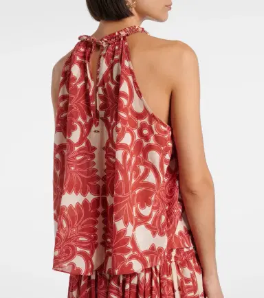Poupette St Barth Noreen printed halterneck cotton top | Thumbnail 2