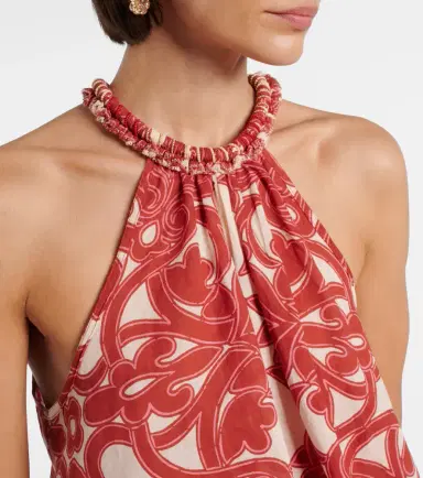 Poupette St Barth Noreen printed halterneck cotton top | Thumbnail 5