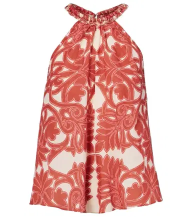 Poupette St Barth Noreen printed halterneck cotton top | Thumbnail 1