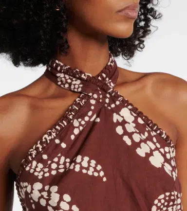 Poupette St Barth Suma printed cotton crop top | Thumbnail 4